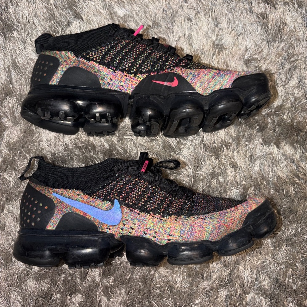 Nike Multicolor Flyknit VaporMax with Black Soles